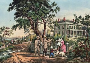 Vita di campagna americana - Pomeriggio di ottobre, 1855 da N. and Ives, J.M. Currier